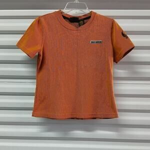 Vintage Y2K Harley-Davidson Women Top Blouse Medium Ribbed Sweater T-shirt Biker